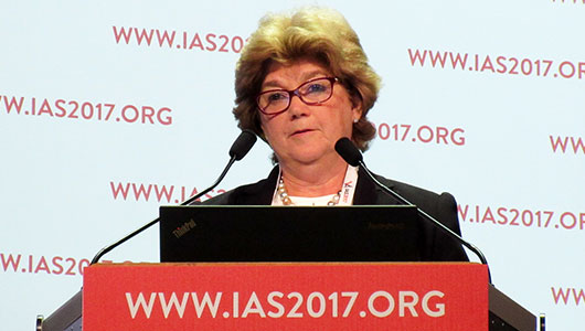 Kathleen Squires, en la IAS 2017. Foto: Liz Highleyman, hivandhepatitis.com